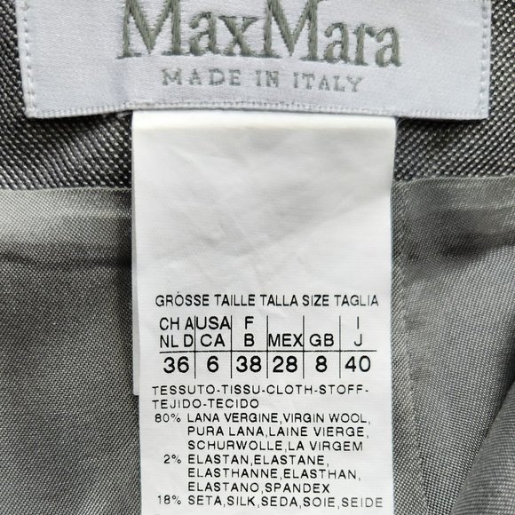 Max Mara silverish gray textured wool/silk skirt Sz 6 Made in Italy - Picture 8 of 8